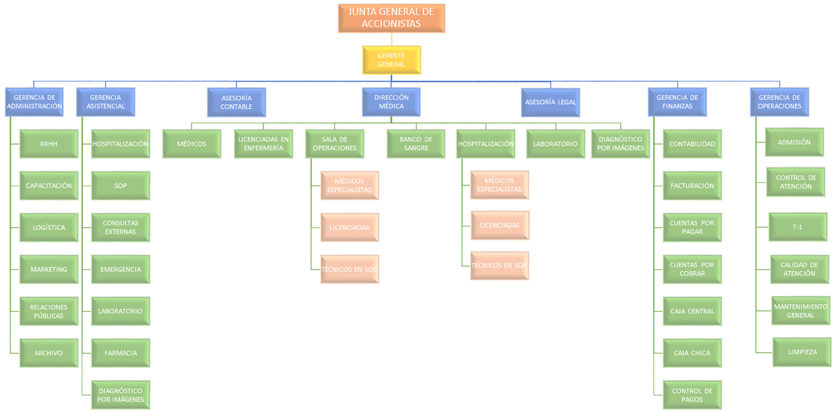 organigrama clinica guadalupe